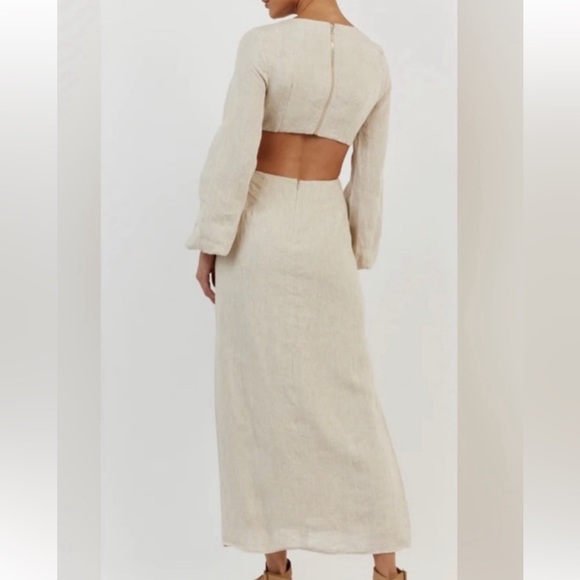 Dissh Dresses | Dissh Tina Maxi Dress in Natural Linen - Picture 4 of 7